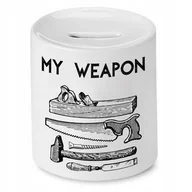 Skarbonki - SKARBONKA PREZENT DLA STOLARZA MY WEAPON z Nadrukiem ze Zdjęciem - miniaturka - grafika 1