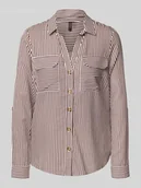 Koszule damskie - Bluzka koszulowa o kroju regular fit z czystej wiskozy model ‘BUMPY’ - miniaturka - grafika 1