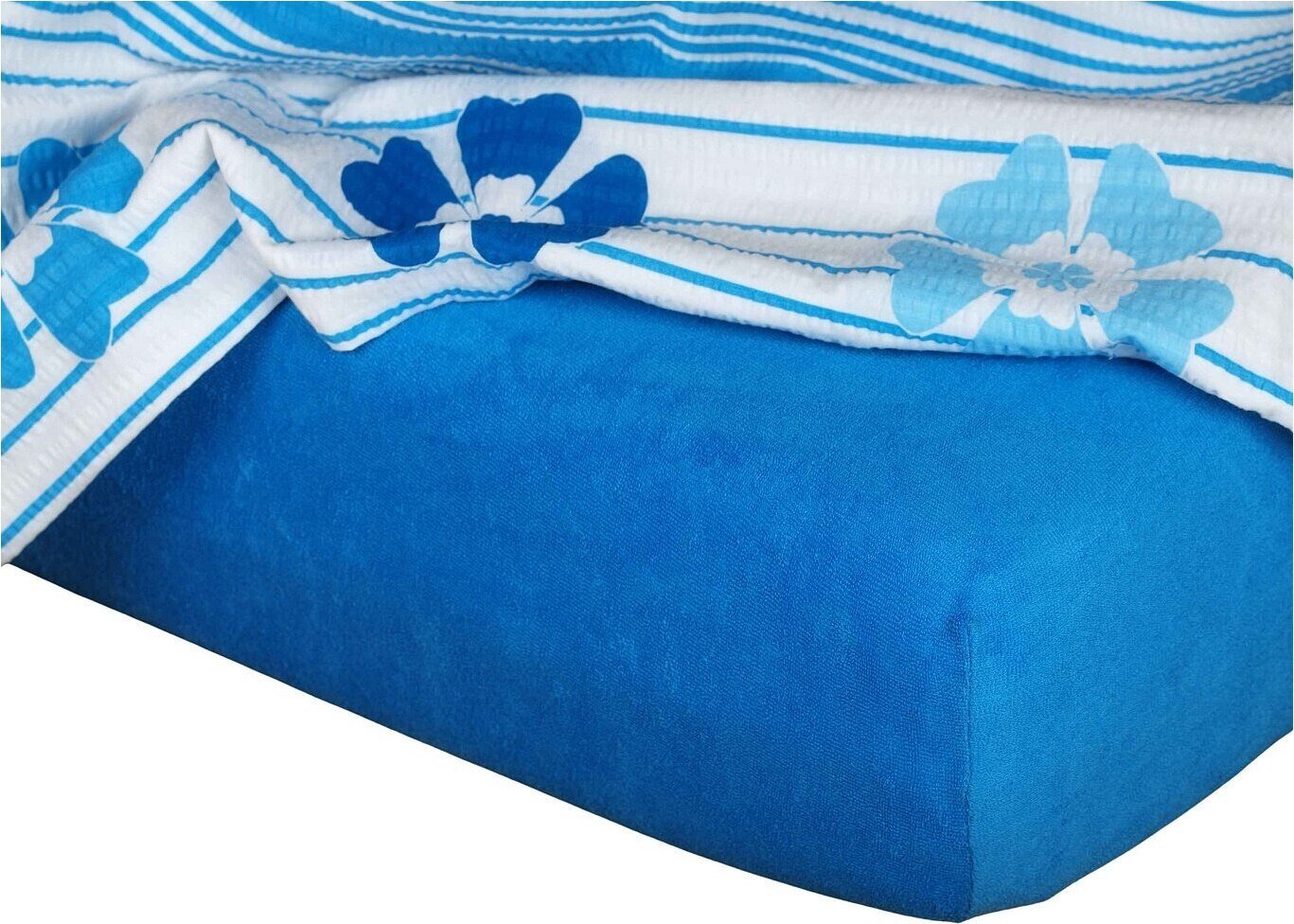 Dadka Prześcieradło frotte błękit królewski 60x120x10 cm