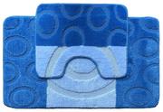 Dywaniki łazienkowe - Dywaniki łazienkowe Brize  niebieski Koła 60x100 i 50x60 - miniaturka - grafika 1