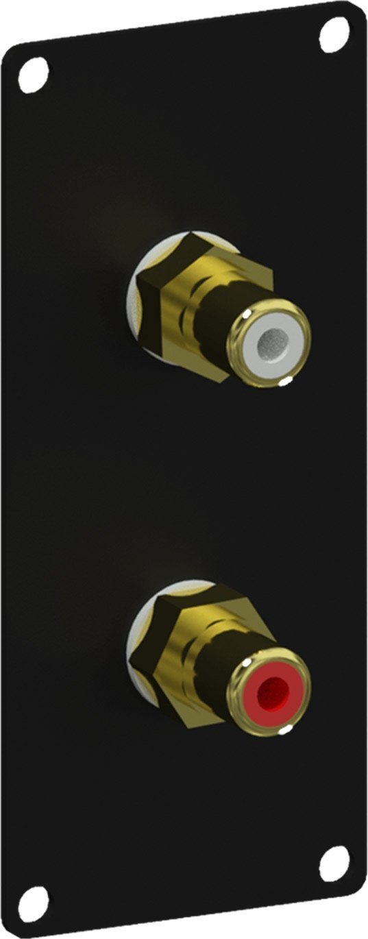 Caymon CAYMON CASY131/B Panel CASY z 2 żeńskimi złączami stereo RCA, 1-modułowy, wersja czarna