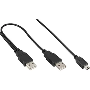 InLine Mini USB 2.0 Rozgałęźnik 2x USB Typ A męski Mini USB 5 Pin męski 1.5m 33107Y - Patchcordy - miniaturka - grafika 1