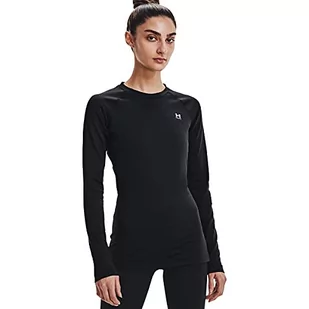 Under Armour Koszulka damska Authentics z długim rękawem z okrągłym dekoltem, Biały (100)/czarny, M - Koszulki i topy damskie - miniaturka - grafika 1