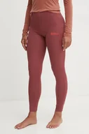 Spodnie sportowe damskie - Jack Wolfskin legginsy funkcyjne Infinite Warm kolor bordowy A60325 - miniaturka - grafika 1