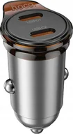 Ładowarki samochodowe - HOCO ładowarka samochodowa 2 x Typ C PD QC3.0 45W NZ16B szara - miniaturka - grafika 1