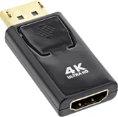 Złącza, przejściówki, adaptery - InLine® DisplayPort Adaptor, DisplayPort male to HDMI female, 4K/60Hz, with Audio, black - miniaturka - grafika 1