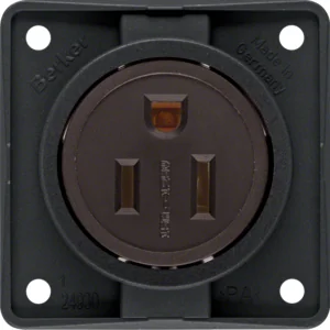 Berker Integro Berker Gniazdo z uziemieniem standard USA/KANADA NEMA 5-15R, czarny mat - Gniazdka elektryczne - miniaturka - grafika 1