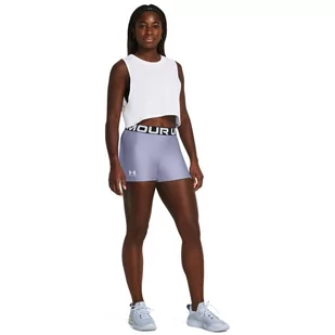 Damskie legginsy krótkie treningowe Under Armour UA HG Authentics Shorty - fioletowe - UNDER ARMOUR - Spodnie sportowe damskie - miniaturka - grafika 1