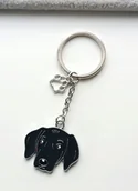 Breloki - Breloczek Brelok Do Kluczy Pies Piesek Głowa Labrador Retriver Czarny Łapa - miniaturka - grafika 1