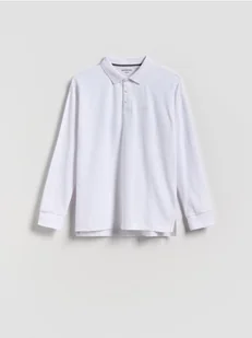 Reserved - Bawełniany longsleeve polo - biały - Bluzki dla chłopców - miniaturka - grafika 1