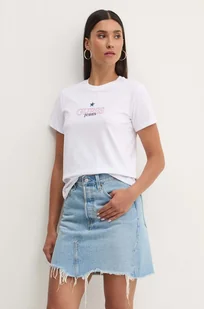 Guess Jeans t-shirt damski kolor biały W4YI12 J1314 - Koszulki sportowe damskie - miniaturka - grafika 1