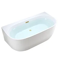 Wanny - Wanna wolnostojąca przyścienna złoty szczotkowany przelew oraz korek 150 cm Nora Hydrosan - miniaturka - grafika 1