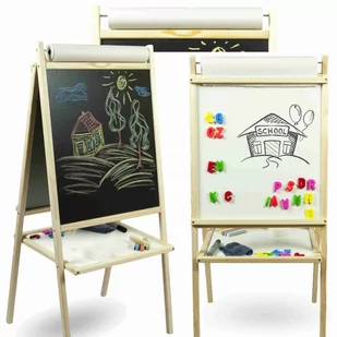 3TOYMS Tablica stojaca magnetyczno kredowa obrotowa+akcesoria 94cm 3TOYSM MPP - Tablice dla dzieci - miniaturka - grafika 1