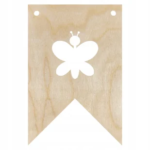 DREWNIANY PROPORCZYK GIRLANDA BANER ZAWIESZKA CHORĄGIEWKA DO POKOJU MOTYL - Dekoracje sali DREWNIANY PROPORCZYK GIRLANDA BANER ZAWIESZKA CHORĄGIEWKA DO POKOJU MOTYL - Dekoracje sali - miniaturka - grafika 1