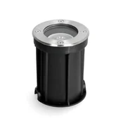 Lampy ogrodowe - Oprawa dogruntowa HELIA okrągła GU10 CHROM wodoodporna lampa najazdowa - miniaturka - grafika 1