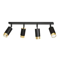 Lampy sufitowe - Reflektor sufitowy spot natynkowy Hiro listwa złoto-czarny 4xGU10x30W metal Emibig - miniaturka - grafika 1