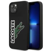 Etui i futerały do telefonów - Lacoste Etui do iPhone 13 mini 5,4" czarny/black hardcase Silicone Head Crocodile - miniaturka - grafika 1