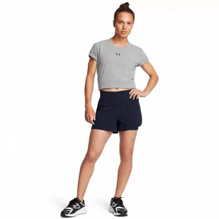 Damskie spodenki treningowe Under Armour Flex Woven 2-In-1 Short - granatowe - UNDER ARMOUR - Spodnie sportowe damskie - miniaturka - grafika 1