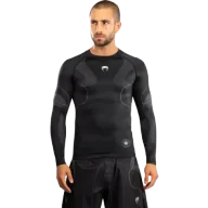 Kimona, stroje i obuwie - Venum Nexus Rashguard Long Sleeves Długi Rękaw Black/Silver - miniaturka - grafika 1