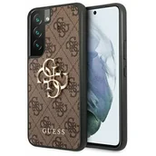Etui i futerały do telefonów - Guess Etui 4G guessBig Metal Logo do Samsung Galaxy S22 BrązowyGUHCS22S4GMGBR - miniaturka - grafika 1