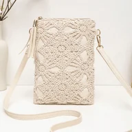 Torebki damskie - TEMU Vintage Szydełkowa Torba Kurierska dla Kobiet - Beżowa Torebka na Ramię z Wymiennym Paskiem, Zamek Błyskawiczny, Kompaktowa Codzienna Torba na - miniaturka - grafika 1