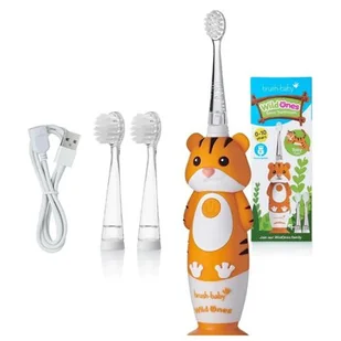 Brush-Baby WildOnes Szczoteczka soniczna dla dzieci w wieku 0-10 lat, tygrys, 1 sztuka - Szczoteczki do zębów dla dzieci - miniaturka - grafika 1