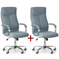 Fotele i krzesła biurowe - B2B Partner Krzesło biurowe Lugo Tex 1+1 GRATIS, szary 412047 - miniaturka - grafika 1