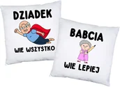 Gadżety dla niej i dla niego - ZESTAW PODUSZEK DLA BABCI I DZIADKA - DZIADEK WIE WSZYSTKO , BABCIA WIE LEPIEJ - miniaturka - grafika 1
