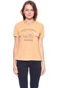 Koszulki i topy damskie - Wrangler, T-shirt damski, Drape Tee Apricot Nectar W7016Di65, rozmiar S - miniaturka - grafika 1