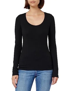 Tommy Hilfiger Damska bluzka z dzianiny Slim Modern Co/Ea Scoop Ls L/S, Czarny, M - Bluzki damskie - miniaturka - grafika 1