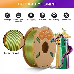 ERYONE Triple-Color Silk PLA Filament 1kg - Dark Green - Filamenty i akcesoria do drukarek 3D - miniaturka - grafika 1