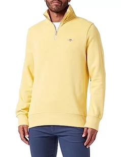 GANT Męska bluza REG Shield Half Zip Sweat, żółta (Parchment Yellow), standardowa, Żółty - Bluzy męskie - miniaturka - grafika 1