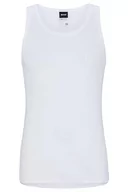 Koszulki męskie - BOSS Męski tank top oryginalny podkoszulek z bawełny o delikatnej strukturze RIPP, White100, XL - miniaturka - grafika 1