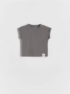 Reserved - T-shirt oversize - ciemnoszary - Body - miniaturka - grafika 1