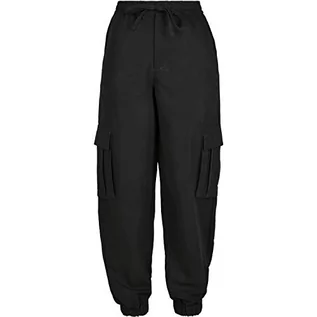 Spodnie damskie - Urban Classics Damskie spodnie z wiskozy Twill Cargo, klasyczne spodnie, czarny, XL - grafika 1
