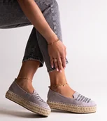 Espadryle damskie - Szare espadryle Big Star JJ274890-37 - miniaturka - grafika 1