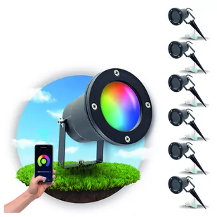 ZESTAW 6x Lampa wbijana PORTO wodoodporna + 6x żarówka LED SMART GU10 WIFI - Lampy ogrodowe - miniaturka - grafika 1