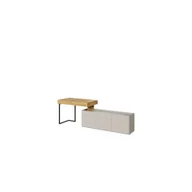 Zestawy mebli dla dzieci - Zestaw Biurko z Szafką SET-11B Teen Flex Lenart Hikora Naturalna, Silk Flou, Raw Steel - miniaturka - grafika 1