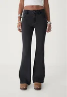 Spodnie damskie - Stradivarius Rozszerzane jeansy comfort Ciemnoszary 44 - miniaturka - grafika 1