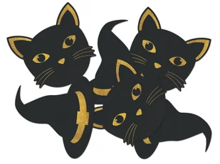 Dekoracja dwustronna Czarownica i kot - 12 szt. - Halloween - miniaturka - grafika 1