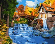 Malowanie po numerach - Malowanie po numerach - Domek z młynem - miniaturka - grafika 1