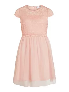 Sukienki - Vila Damska sukienka VILYNNEA Capsleeve Short Dress/BM/DC, Silver Pink, 34, Silver Pink, 34 - grafika 1
