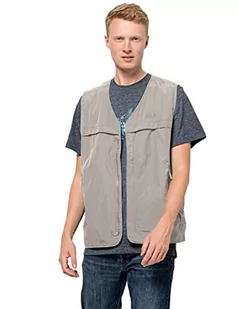 Jack Wolfskin Męska Kamizelka Lightsome Vest M, Szary (Ash Grey), S - Garnitury - miniaturka - grafika 1
