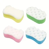 Rękawice i gąbki do kąpieli - TEMU 1 opakowanie miękkiej gąbki do nóg i peelingu do ciała - dwuwartościowe masujące igły i gładka powierzchnia, delikatny beżowy-czyszczący - miniaturka - grafika 1