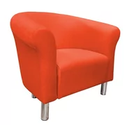 Fotele - ATOS Fotel Milo Mikrofaza 7 czerwono pomarańczowy nogi chrom - miniaturka - grafika 1