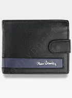 Portfele - Pierre Cardin, Portfel skórzany męski, Sahara, Tilak26 324A, czarny/niebieski, ochrona RFID - miniaturka - grafika 1