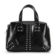 Torebki damskie - Damski kuferek ze skóry ekologicznej z chwostem czarny - miniaturka - grafika 1