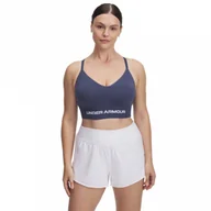 Bielizna sportowa damska - Damski biustonosz treningowy Under Armour Vanish Seamless Low Bra - granatowy - miniaturka - grafika 1