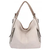 Torebki damskie - Uniwersalna Torebka Damska XL Na Co Dzień firmy Hernan HB0379 Beżowa - miniaturka - grafika 1