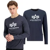 Odzież taktyczna i umundurowanie - Koszulka Longsleeve Alpha Industries Basic 100510 02 - Granatowa 3XL - miniaturka - grafika 1